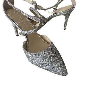 Jessica Simpson Rhinestone Pointed Toe Pumps - Size 12